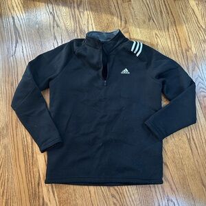 Adidas Golf Black Fleece Pullover Quarter Zip Sweatshirt